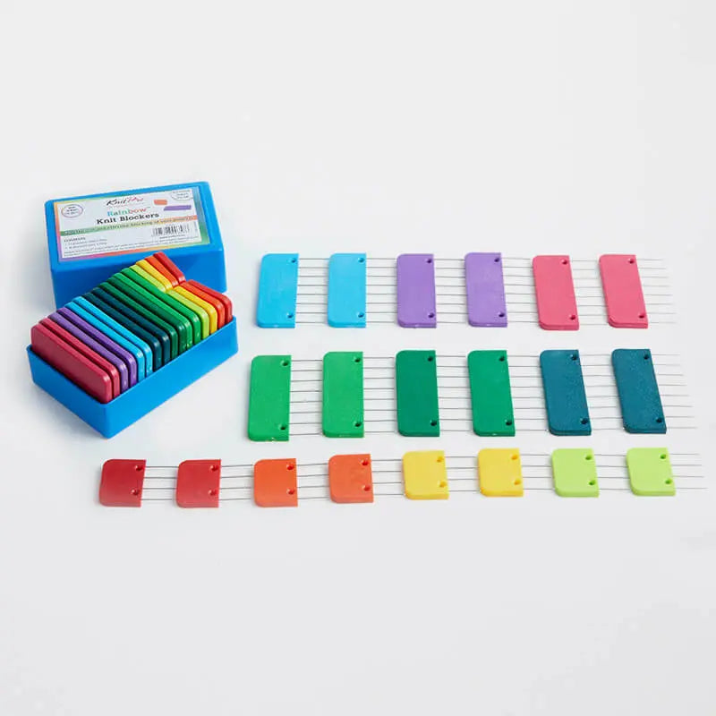 Nadelkämme zum Spannen in Regenbogenfarben KnitPro Strickzubehör