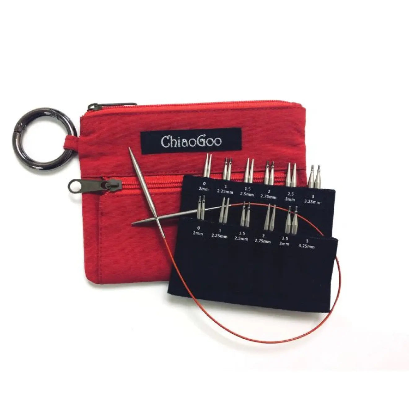 Nadelset auswechselbare Nadelspitzen TWIST RED LACE Shorties 2,00-3,25 mm 5 cm/8 cm ChiaoGoo Nadeln