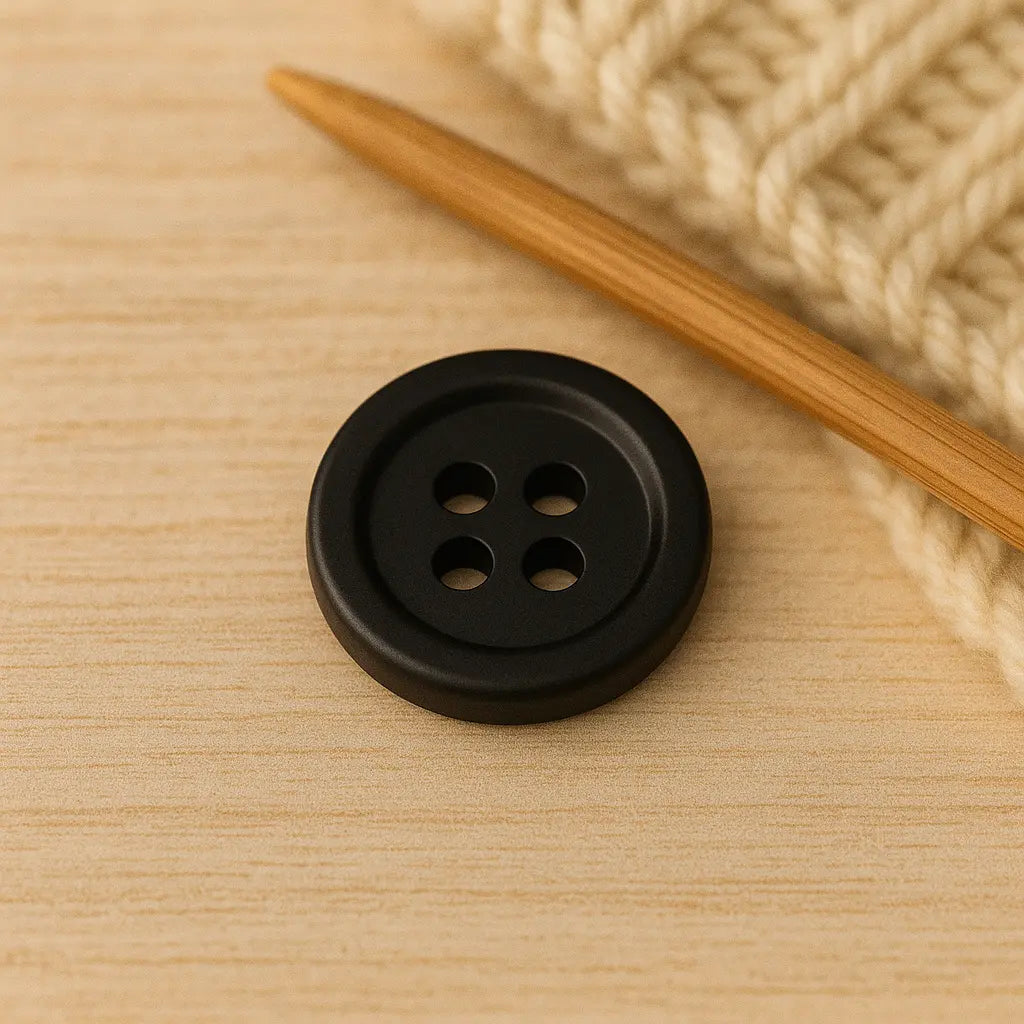 Knopf aus Galalith⎜ Schwarz Lianne.shop Strickzubehör