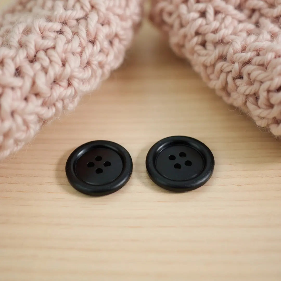 Knopf aus Galalith⎜ Schwarz Lianne.shop Strickzubehör