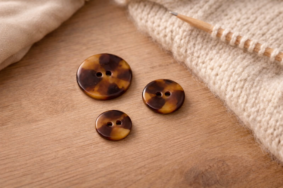 Knopf aus Galalith 2-Löcher⎜Dunkelbraun