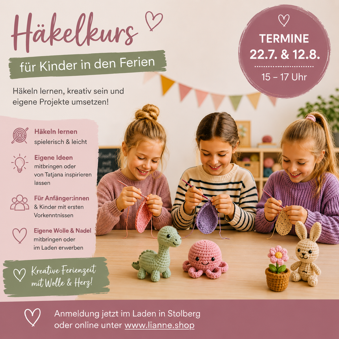 Häkelkurs für Kinder in den Ferien